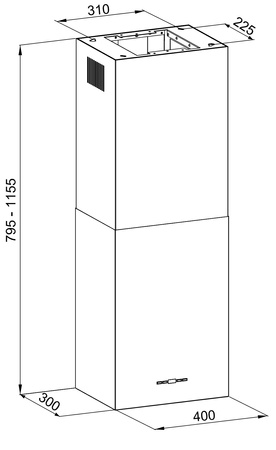 Okap wyspowy Seenergy Cubo Isola Plus 40 White