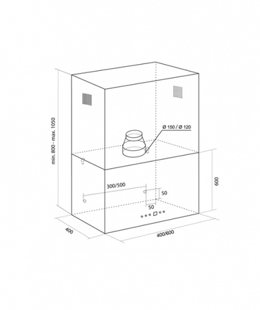 Okap kominowy / przyścienny Toflesz Sandy Maxi czarny mat 850m3/h