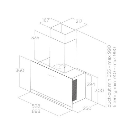 Okap przyścienny Elica Aplomb BL/A/90