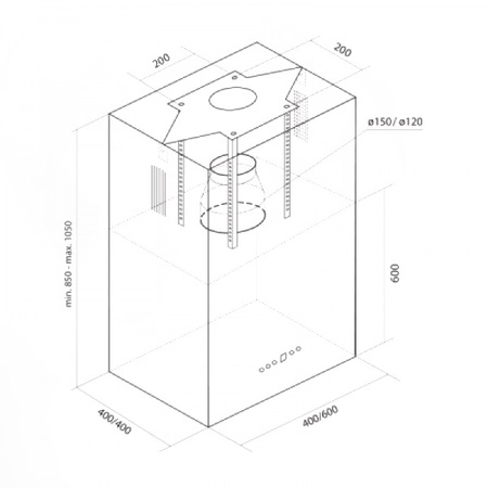 Okap wyspowy Toflesz Sandy Isla biały mat 850m3/h