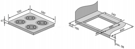 Płyta gazowa do zabudowy Solgaz GNC4 Auto [G20 – 2E] [20 mbar] (GZ-50)