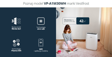Oczyszczacz powietrza Vestfrost VP-A1M30WH Plasma ION