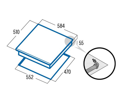 Płyta gazowa do zabudowy retro Cata RCI631 Czarny