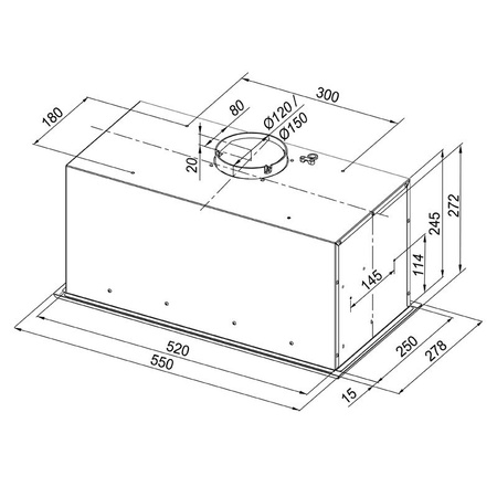 Okap podszafkowy / do zabudowy Globalo Desolero 60.3 Black