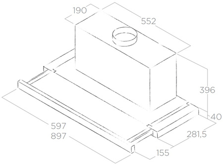 Okap teleskopowy / do zabudowy Elica Elite 35 GRIX/A/60
