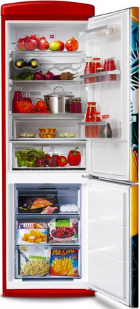 Lodówka wolnostojąca retro Vestfrost VR-FB373-2E2RD Art Collection Frida Kahlo + odkurzacz VF-VM4001WB AQUA