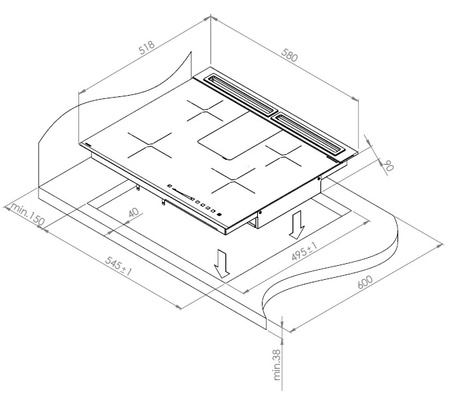 Płyta gazowa do zabudowy Solgaz PURE Home 4+1 [G20 – 2E] [20 mbar] (GZ-50)