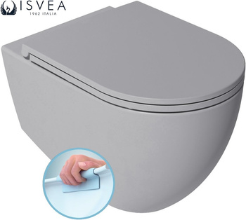Zestaw Isvea Italy Infinity: Miska wisząca WC + deska WC szary
