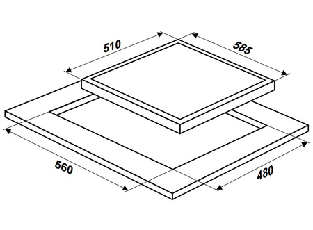 Płyta gazowo-indukcyjna do zabudowy 60cm. MPM MPM-60-IMG-22