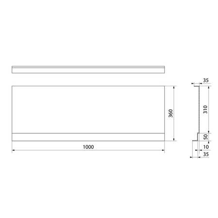 Obudowa do wnęki Polysan Nika 84825 100x36cm