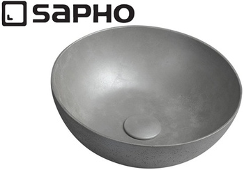 Umywalka betonowa, nablatowa Sapho Formigo FG319 srebrny mat