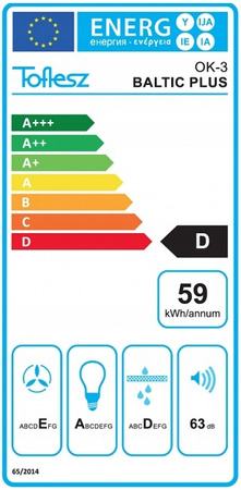 Okap wyspowy Toflesz Baltic Plus Isla 40 czarny połysk 500m3/h