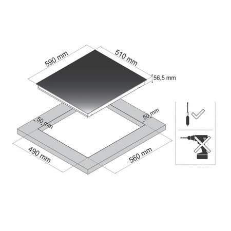 Płyta indukcyjna do zabudowy 60cm. Freggia HCI640B/1 czarny