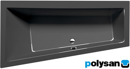 Wanna asymetryczna Polysan Andra L 881111.30, 170x90x45cm, lewa, szary