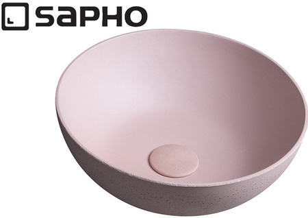 Umywalka betonowa, nablatowa Sapho Formigo FG321 różowy mat