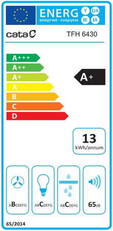 Okap teleskopowy / do zabudowy Cata TFH6430IX z silnikiem bezszczotkowym
