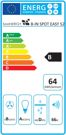 Okap podszafkowy / do zabudowy Seenergy B-IN Spot Easy 52 BL
