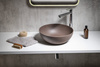 Umywalka betonowa, nablatowa Sapho Formigo FG315 ciemnobrązowy mat