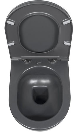 Miska wisząca WC Isvea Italy Infinity 10NF02004-2C rimless, 36,5x53cm, antracyt