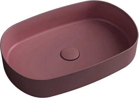 Umywalka ceramiczna nablatowa Isvea Italy Infinity 10NF65055-2R maroon red mat