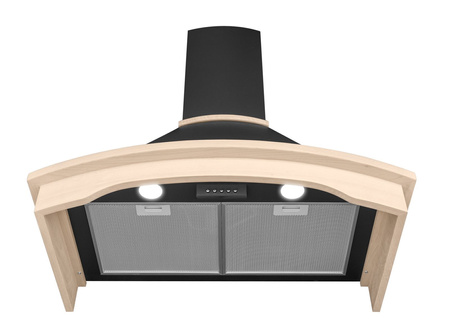 Okap przyścienny / kominowy Toflesz Rustical Rodeo 90 czarny mat 500m3/h