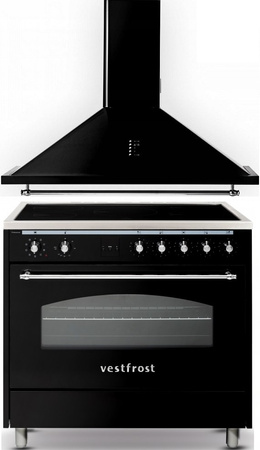 Zestaw Vestfrost: okap przyścienny VE-90RSABK + kuchnia elektryczna VC-993WNPIBK