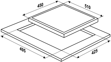 Zestaw 45cm MPM: płyta indukcyjna MPM-45-IM-16/W + piekarnik elektryczny MPM-45-BO-22/W