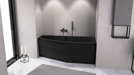 Wanna asymetryczna Polysan Tigra R 90611.21, 170x80x46cm, prawa, czarny mat