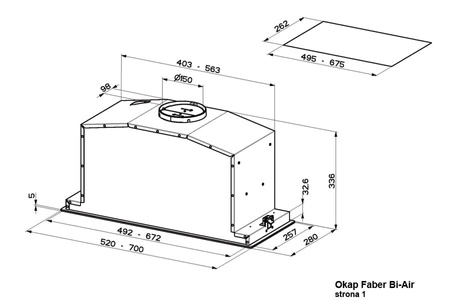 Okap podszafkowy Faber BI-AIR BK/Brass KL 52/2 305.0615.686