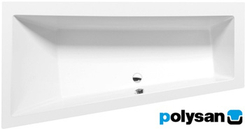 Wanna asymetryczna Polysan Andra L 72872.11, 180x90x45cm, lewa, biały mat