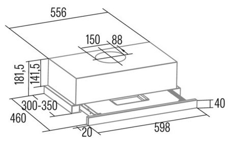 Okap teleskopowy / do zabudowy Cata TFH6430WH z silnikiem bezszczotkowym