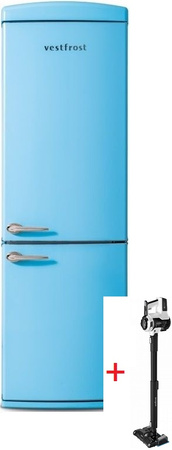 Lodówka wolnostojąca retro Vestfrost VR-FB373-2E1BU + odkurzacz VF-VM4001WB AQUA