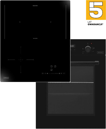 Zestaw 45cm. Kernau: płyta indukcyjna KIH433-3B + piekarnik elektryczny KBO0946SKB