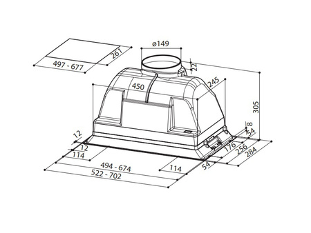 Okap podszafkowy / do zabudowy Faber Inka Plus HCS X52/2 305.0602.049