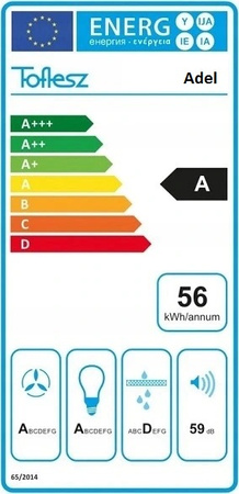 Okap podszafkowy / do zabudowy Toflesz Adel 60 biały 850m3/h