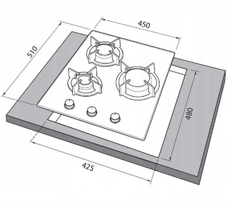 Zestaw 45cm MPM: płyta gazowa MPM-45-GMH-16 + piekarnik elektryczny MPM-45-BO-23C