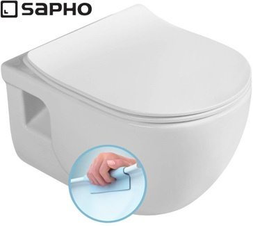 Zestaw Sapho: Miska wisząca WC + deska WC biały