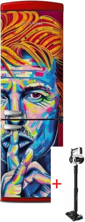 Lodówka wolnostojąca retro Vestfrost VR-FB373-2E2RD Art Collection David Bowie + odkurzacz VF-VM4001WB AQUA
