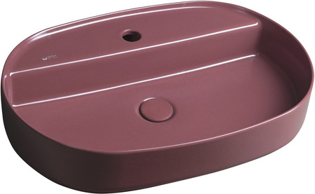 Umywalka ceramiczna nablatowa Isvea Italy Infinity 10NF65060-2R maroon red mat