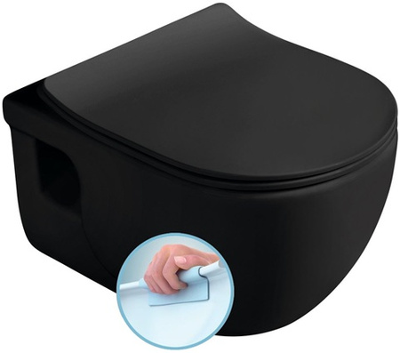 Miska wisząca WC Sapho Brilla 100614-110 rimless, 36,5x53cm, czarny mat