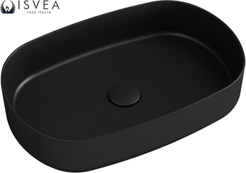 Umywalka ceramiczna nablatowa Isvea Italy Infinity 10NF65055-2N czarny mat