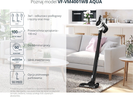 Lodówka wolnostojąca retro Vestfrost VR-FB373-2E2BM + odkurzacz VF-VM4001WB AQUA