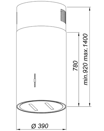 Okap wyspowy Lanilia Wereniso Isola 39.1 White