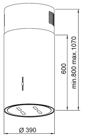 Okap wyspowy Seenergy Tube Isola 39 Copper