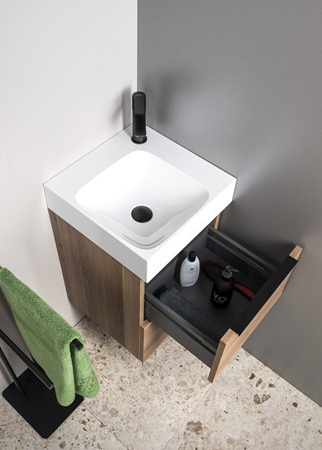 Szafka umywalkowa Sapho Emona EM040-1111 39,4x55x39cm, dąb srebrny