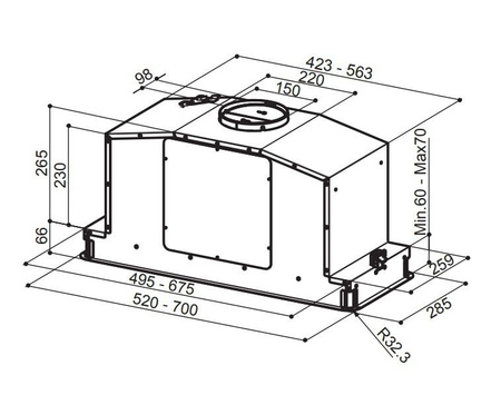 Okap podszafkowy Faber In-Light BK Matt KL 70/2 305.0628.321