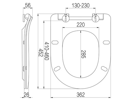 Deska WC Sapho Brilla 1703-458 Soft Close, duroplast, biały