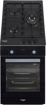 Zestaw 45cm. Freggia: płyta gazowa HH430VGTB + piekarnik elektryczny OESF45B