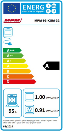 Kuchnia wolnostojąca gazowo-elektryczna MPM-93-KGM-32