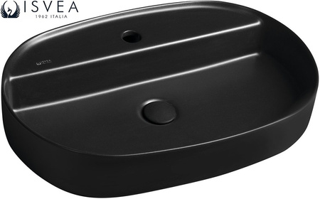 Umywalka ceramiczna nablatowa Isvea Italy Infinity 10NF65060-2N czarny mat